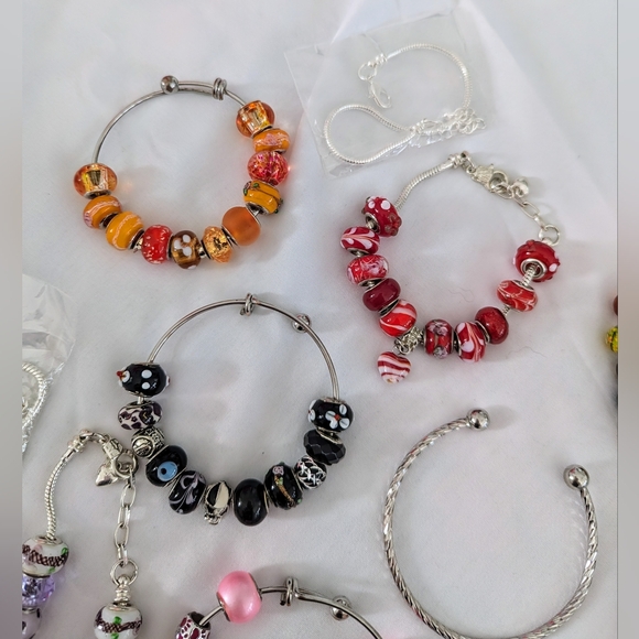 Bracelet and slider charms bundle, over 50 pieces! - Picture 3 of 6